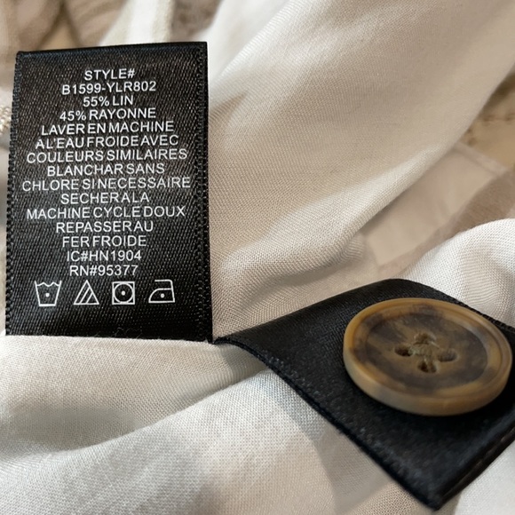 Sanctuary Bustier Linen Blend Stripe Crop Top with Smocked Back - Picture 7 of 9